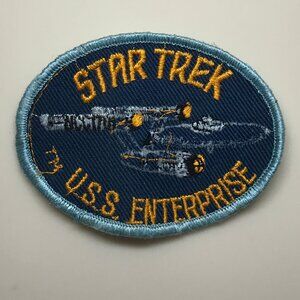 VINTAGE 1975 STAR TREK U.S.S. ENTERPRISE PATCH - 4”x3” - Unused & Retro Cool